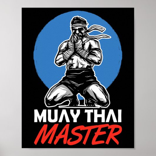 Muay Thai Meester Hobby Vechtkunst Bokser Poster (Voorkant)