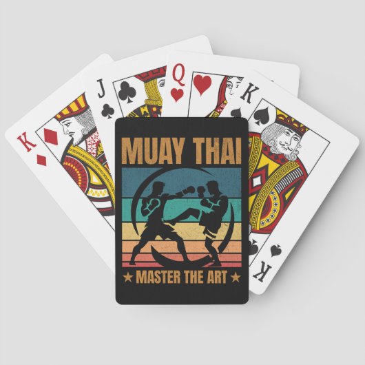 Muay Thai meester van de kunst boksen beoefenaar Pokerkaarten (Achterkant)