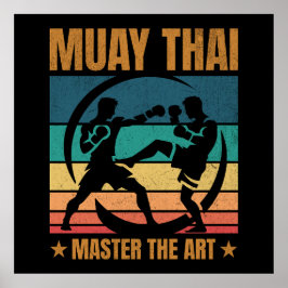 Muay Thai meester van de kunst boksen beoefenaar Poster