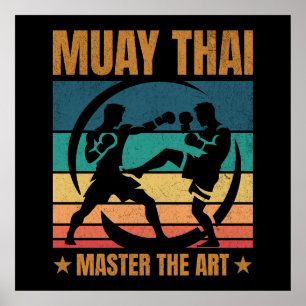 Muay Thai meester van de kunst boksen beoefenaar Poster