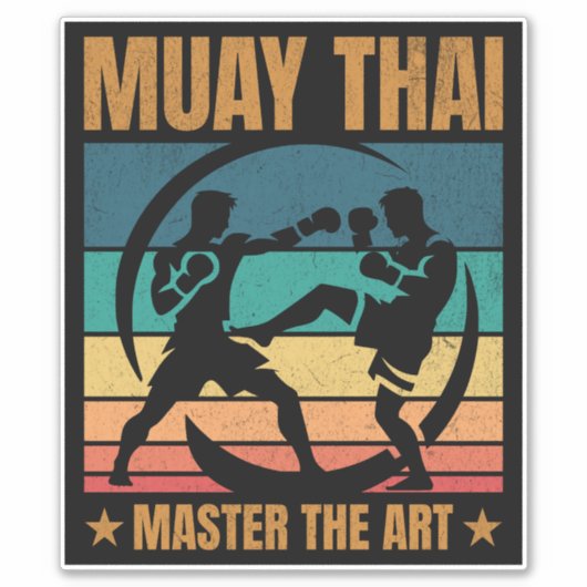 Muay Thai meester van de kunst boksen beoefenaar Sticker (Voorkant)