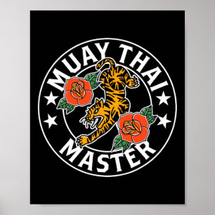 Muay Thai Meester Vechters Boksen Hobby Vechtkunst Poster