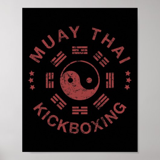 Muay Thai Mixed Martial Arts Kickboksen Poster (Voorkant)