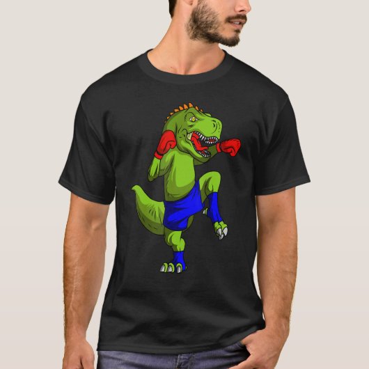 Muay Thai MMA Fighter Rex Mixed Martial Combat Box T-shirt (Voorkant)