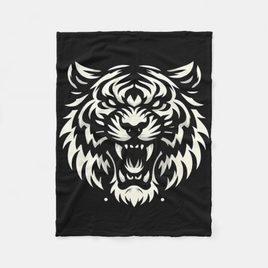 Muay Thai Mma Gevecht Tattoo Tijger Brul Kickbokse Fleece Deken (Voorkant)
