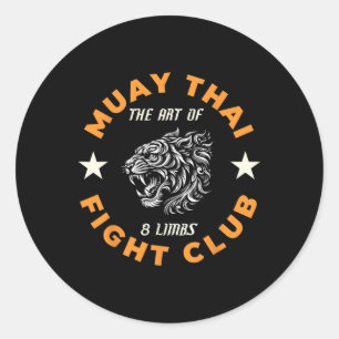 Muay Thai Mma Gevecht Tattoo Tijger Kunst Van 8 Le Ronde Sticker