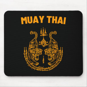 Muay Thai Mma Gevecht Tattoo Tweeling Tijger Kickb Muismat