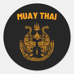 Muay Thai Mma Gevecht Tattoo Twin Tiger Kickboksen Ronde Sticker