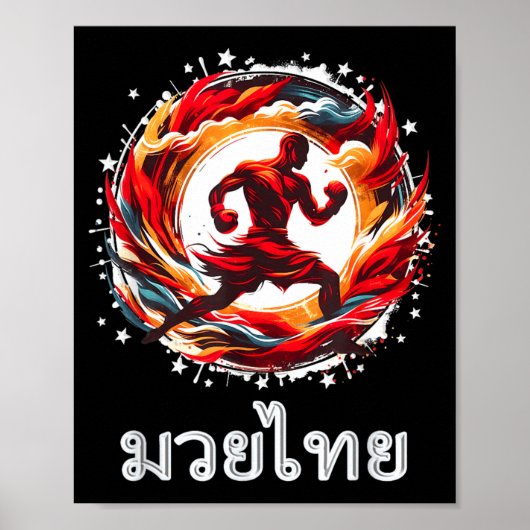Muay Thai MMA Thai Boksen Kickboksen Kunst van Ach Poster (Voorkant)