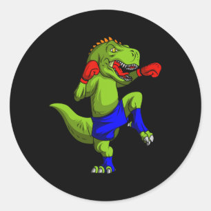 Muay Thai Mma Vechters T-rex Gemengde Vechtkunst C Ronde Sticker