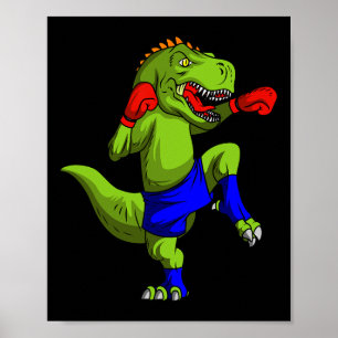 Muay Thai Mma Vechters T-rex Mixed Martial Art Com Poster