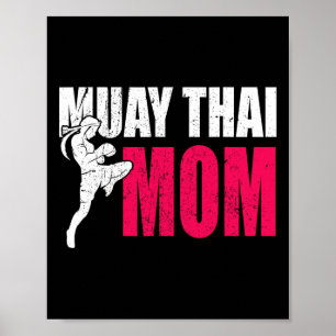 Muay Thai Moeder Cadeau Vrouwen Boksen Kickboksen  Poster