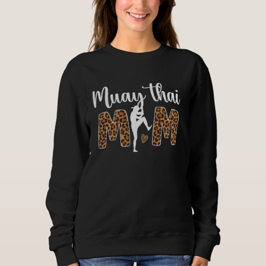Muay Thai moeder van een Muay Thai vechter Leopard Trui (Voorkant)