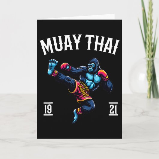 Muay Thai Monkey - Kickboxing And Monkey Thai Boxi Kaart (Voorkant)