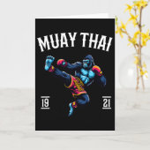 Muay Thai Monkey - Kickboxing And Monkey Thai Boxi Kaart (Gele Bloem)