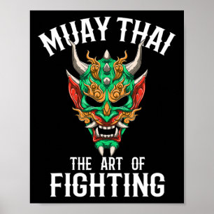 Muay Thai Oni Masker - Thais Boksen en Kickboksen  Poster