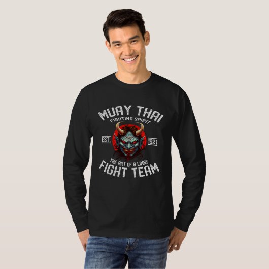 Muay Thai Oni Warrior  Protected By Muay Thai  3 T-shirt (Voorkant volledig)