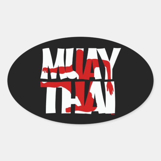 Muay Thai Ovale Sticker (Voorkant)