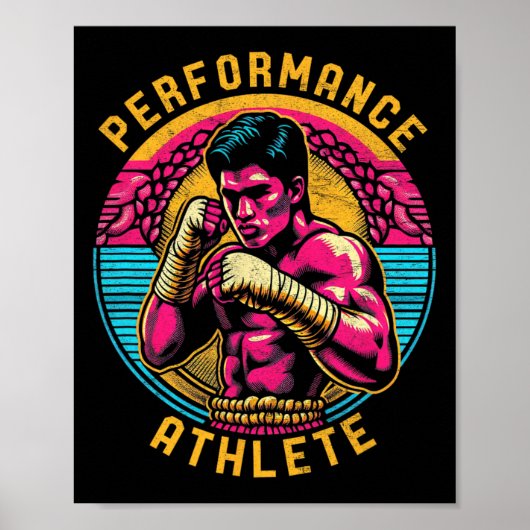 Muay Thai Performance Athlete Men's Kickboxing Mma Poster (Voorkant)