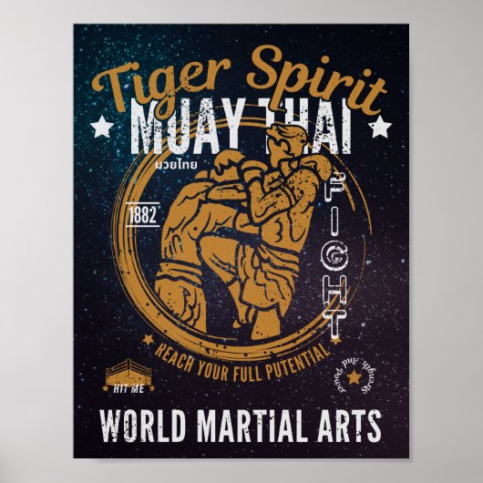 Muay Thai Poster - Tiger Spirit (Voorkant)