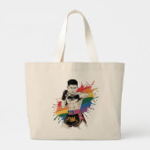 Muay Thai Pride Canvas tas | LGBTQ Rainbow Fighter (Achterkant)