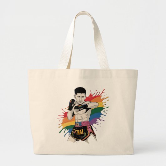 Muay Thai Pride Canvas tas | LGBTQ Rainbow Fighter (Voorkant)