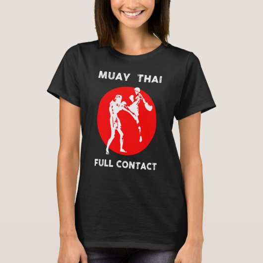 Muay Thai  Retro Kickboxing Boxing T-shirt (Voorkant)