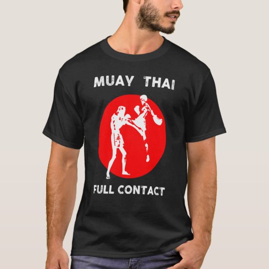 Muay Thai  Retro Kickboxing Boxing T-shirt (Voorkant)