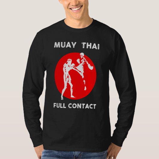 Muay Thai  Retro Kickboxing Boxing T-shirt (Voorkant)
