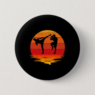 Muay Thai Retro Vintage Martial Arts Combat Boxing Ronde Button 5,7 Cm