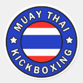 Muay Thai Ronde Sticker (Voorkant)
