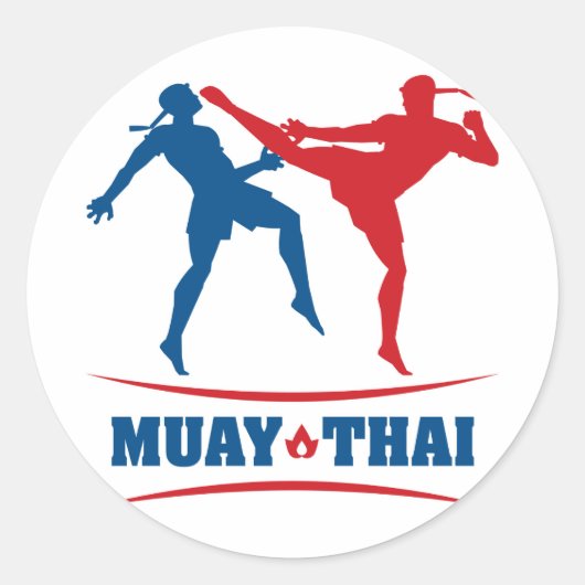 Muay Thai Ronde Sticker (Voorkant)