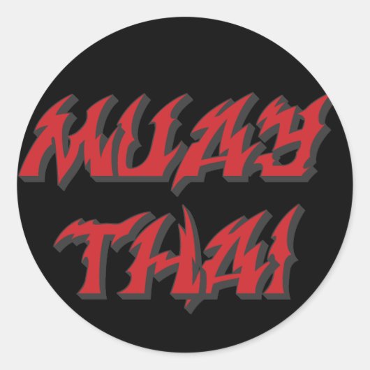 Muay Thai Ronde Sticker (Voorkant)