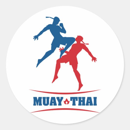 Muay Thai Ronde Sticker (Voorkant)