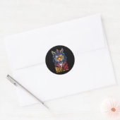 Muay Thai Samurai Tiger Thai Boxing Graphic Ronde Sticker (Envelop)