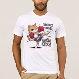 Muay Thai Schattige Boksen en Kicking Cat T-shirt