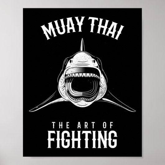 Muay Thai Shark Mma En Kickbokser Poster (Voorkant)