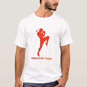 Muay Thai Silhouet Actie Lifestyle Design T-shirt