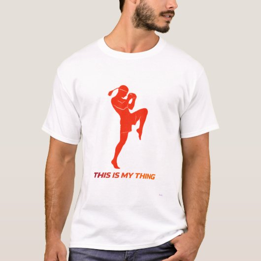 Muay Thai Silhouette Action Lifestyle Design T-shirt (Voorkant)