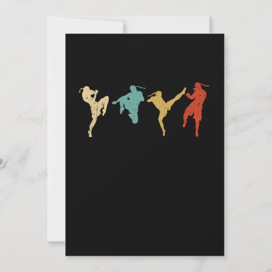  Muay Thai Silhouette Fighter MMA Gift Idea Kaart (Voorkant)
