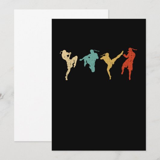 Muay Thai Silhouette Fighter MMA Gift Idea Kaart (Voorkant / Achterkant)