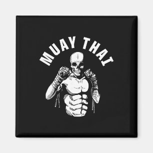 Muay Thai Skelet Vechters Mma Club Coach Martial Magneet