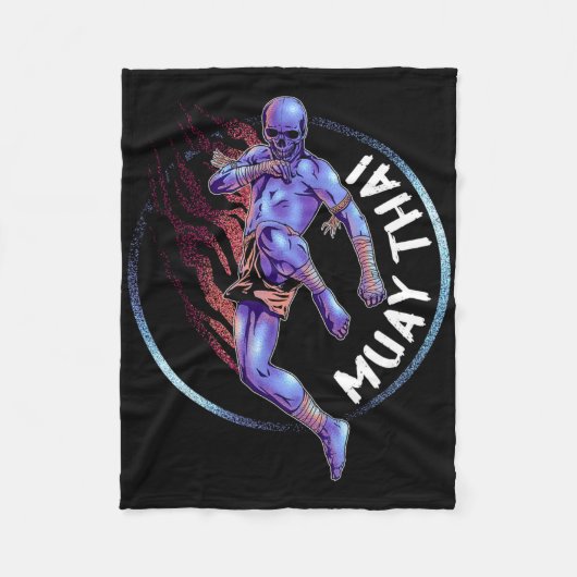 Muay Thai Skeleton Fleece Deken (Voorkant)