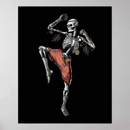Muay Thai Skeleton Poster (Voorkant)