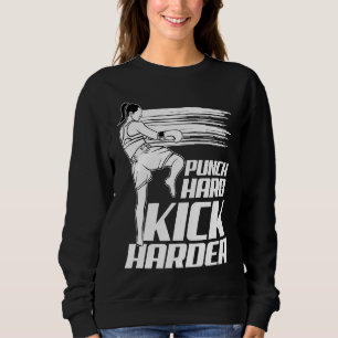 Muay Thai Sla Hard Harder Kicken Kickboksen Trui