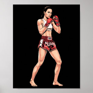 Muay Thai-stand Comt-sport een kickboksliefhebber  Poster