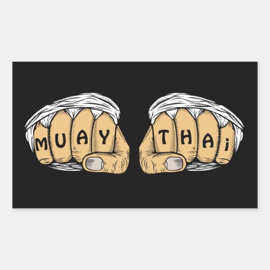 Muay Thai-Stickers Rechthoekige Sticker (Voorkant)