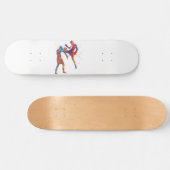 Muay Thai-strijder in waterverf Persoonlijk Skateboard (Horizontaal)