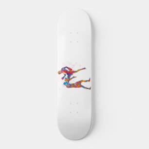 Muay Thai-strijder in waterverf Persoonlijk Skateboard