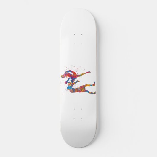 Muay Thai-strijder in waterverf Persoonlijk Skateboard (Voorkant)